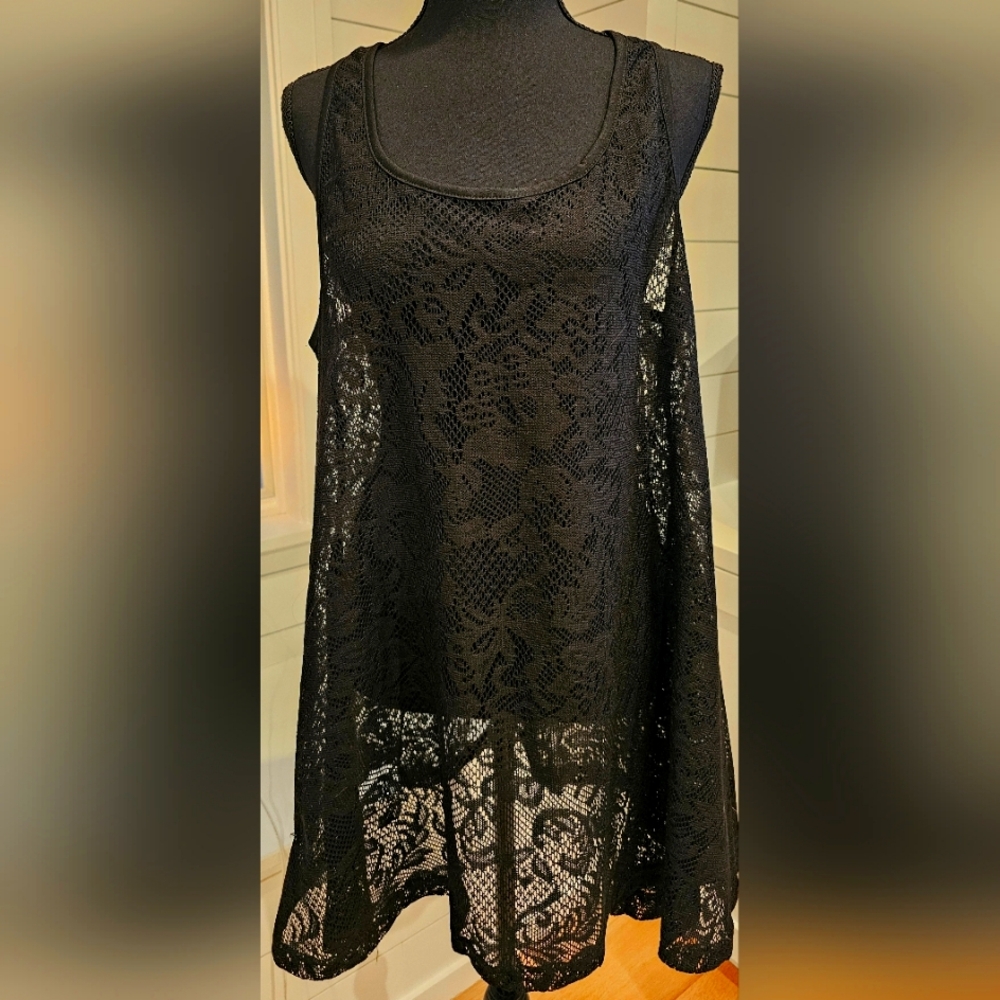 West Loop Black Tank Top Coverup